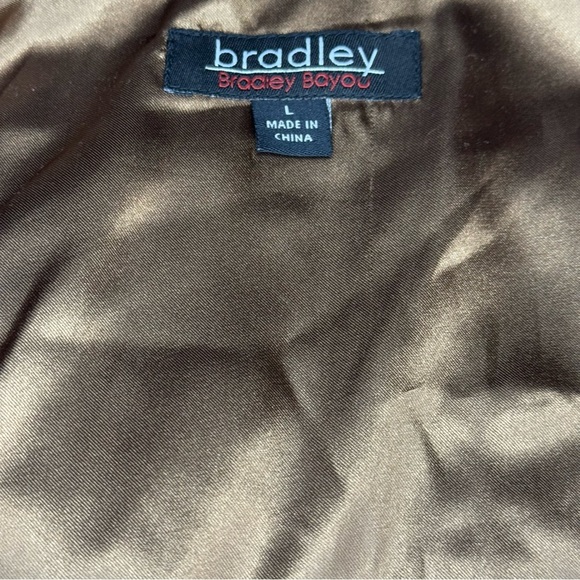 BRADLEY BAYOU women’s distressed crackle brown leather jacket Western Boho Large - Picture 16 of 17